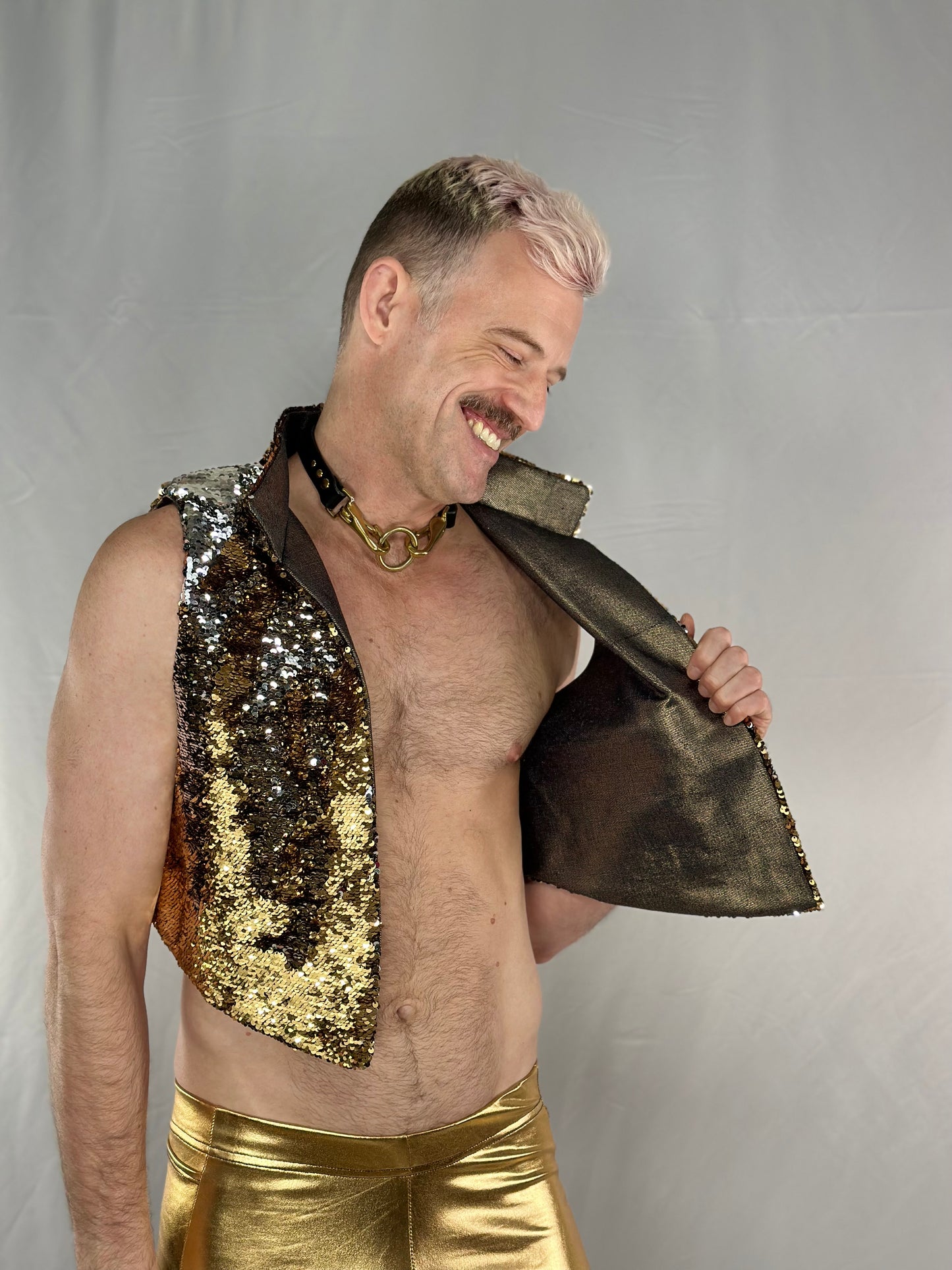 Gold and Silver Sequin Vest