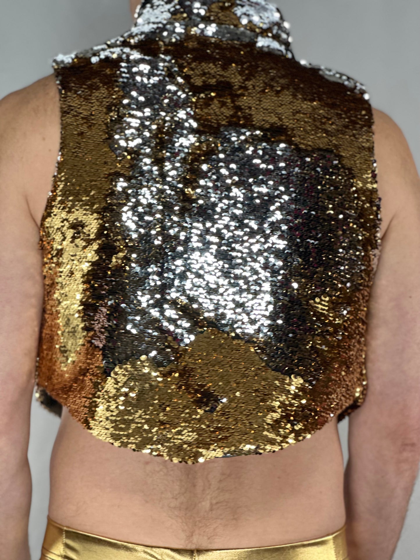 Gold and Silver Sequin Vest