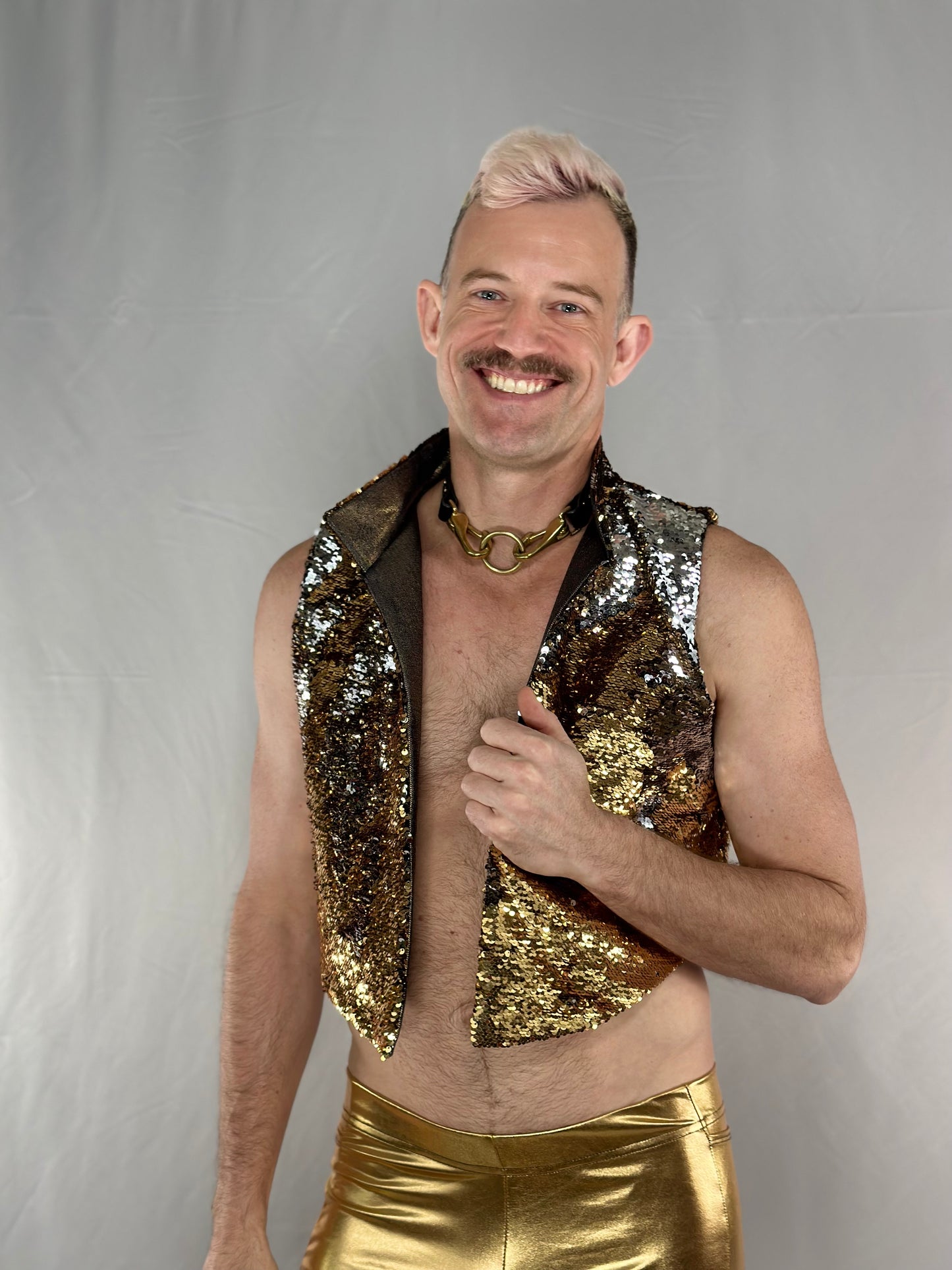 Gold and Silver Sequin Vest